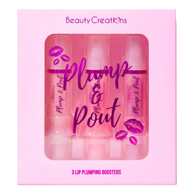 Set 3 Plump & Pout Lip Gloss Voluminizador Beauty Creations