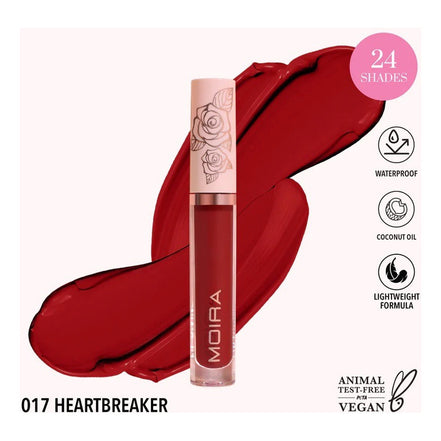 Labial Liquido Moira Lip Divine Larga Duracion 1 Pz 24 Tonos