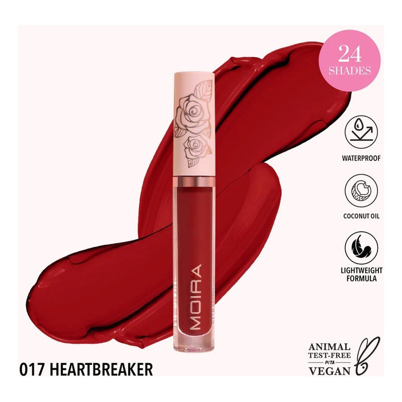 Labial Liquido Moira Lip Divine Larga Duracion 1 Pz 24 Tonos