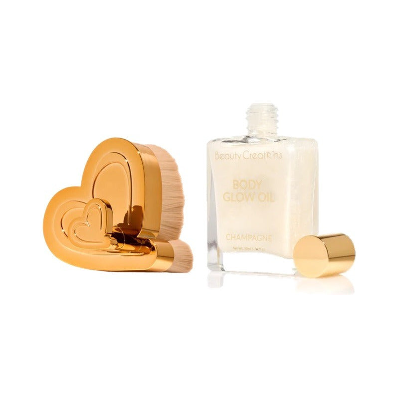 Duo Body Glow Aceite Corporal + Brocha Beauty Creations