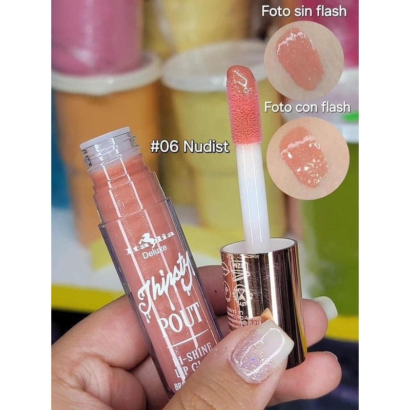 Italia Deluxe Thirsty Pout Hi-shine Lip Gloss Alto Brillo