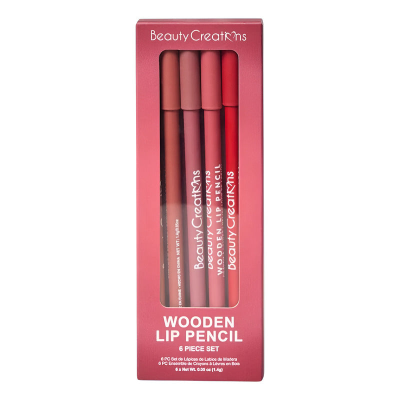 Set Delineadores De Labios Madera 6 Pzs Beauty Creations