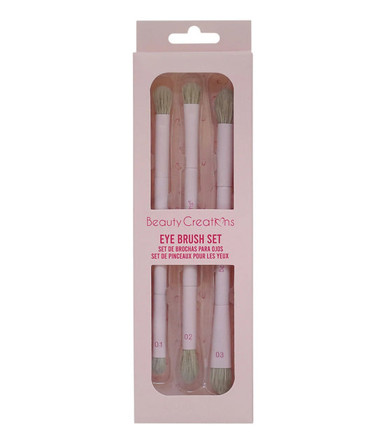 Set Trio De Brochas Duales Para Ojos Beauty Creations Rosa