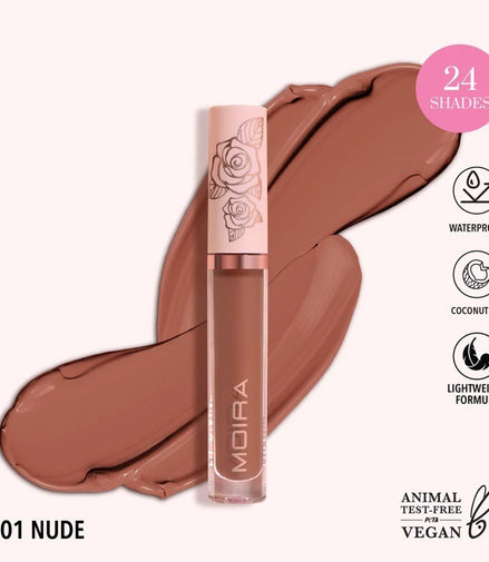 Labial Liquido Moira Lip Divine Larga Duracion 1 Pz 24 Tonos