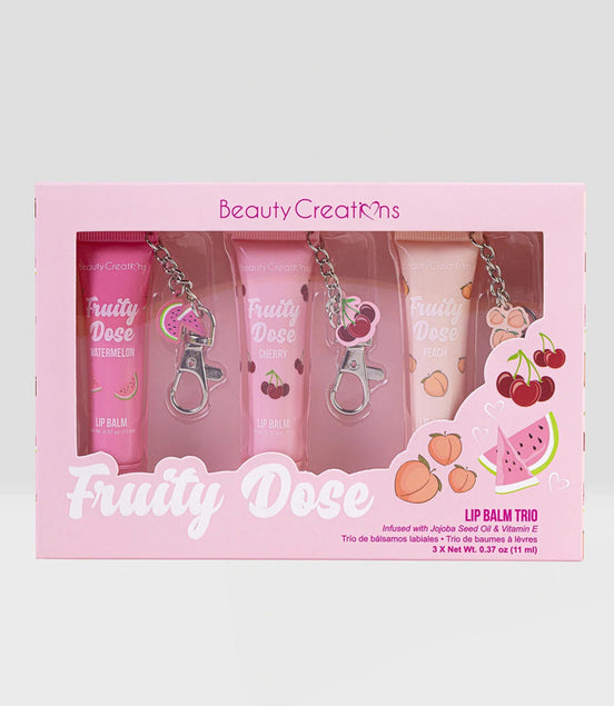 Set Balsamos Labiales C/llavero Fruity Dose Beauty Creations