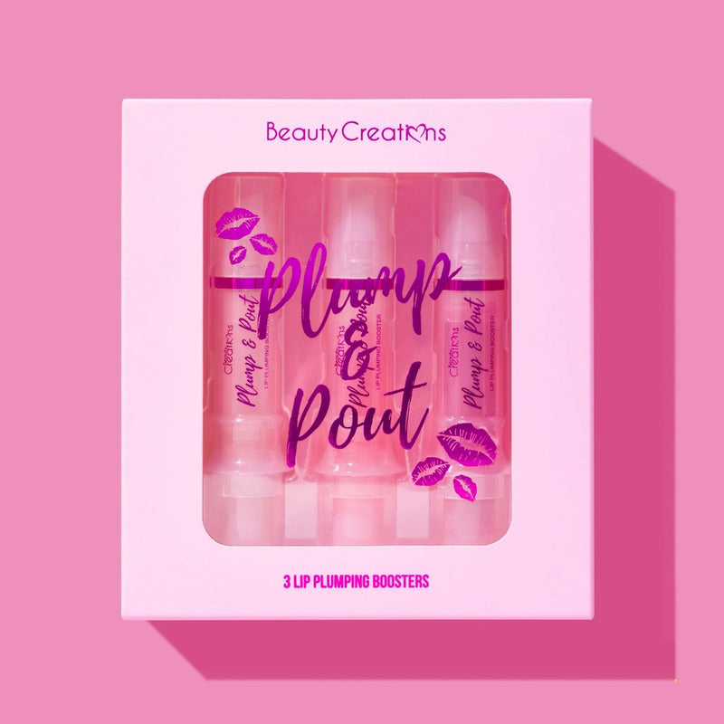 Set 3 Plump & Pout Lip Gloss Voluminizador Beauty Creations