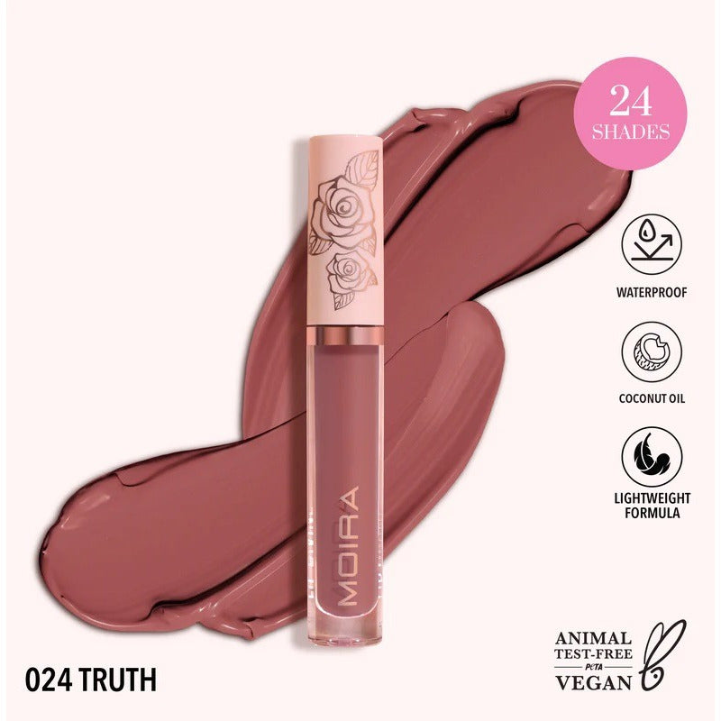 Labial Liquido Moira Lip Divine Larga Duracion 1 Pz 24 Tonos