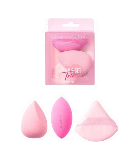 Trio Blend & Set 2 Esponjas + Borla Beauty Creations Rosa Mediana