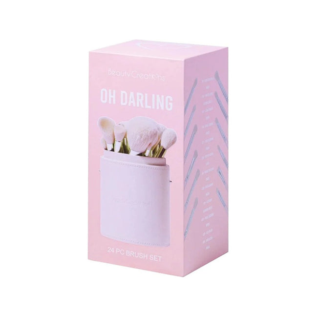 Set De Brochas 24 Piezas Beauty Creations + Estuche Cilindro