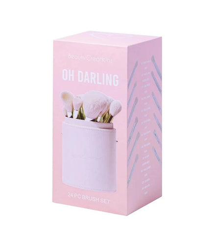 Set De Brochas 24 Piezas Beauty Creations + Estuche Cilindro