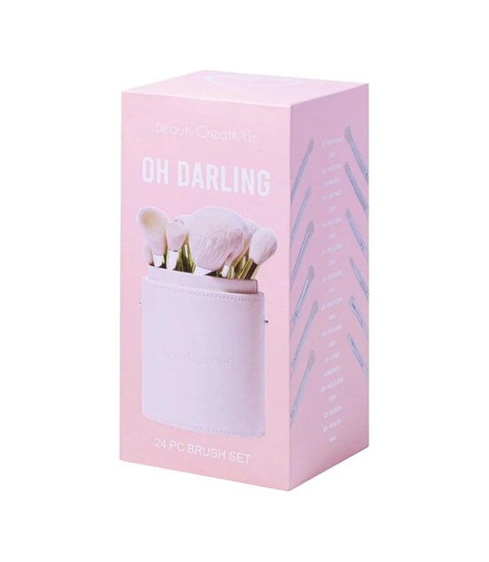 Set De Brochas 24 Piezas Beauty Creations + Estuche Cilindro