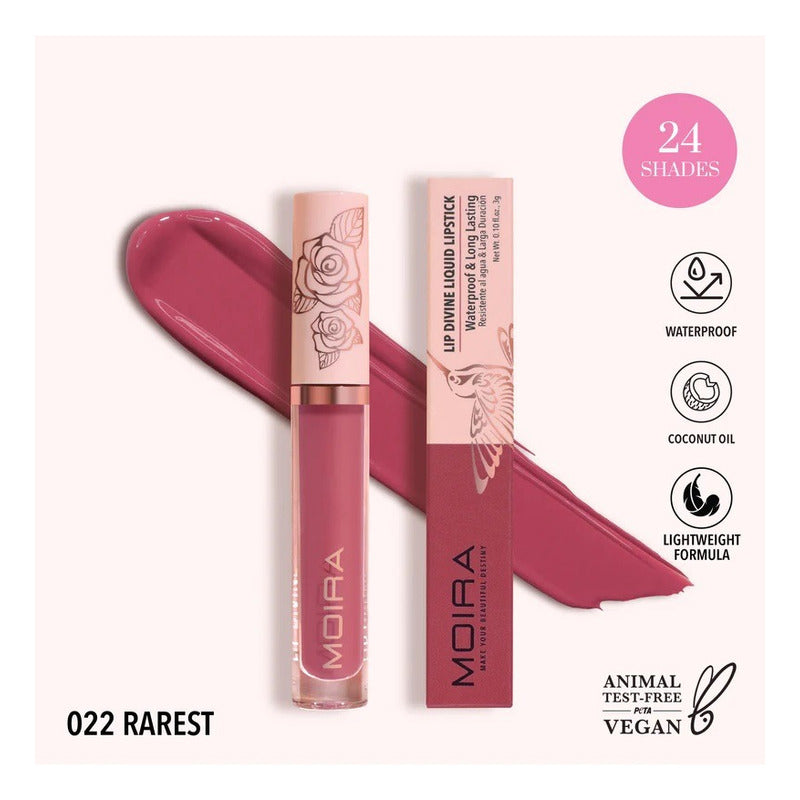 Labial Liquido Moira Lip Divine Larga Duracion 1 Pz 24 Tonos