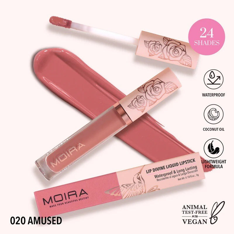 Labial Liquido Moira Lip Divine Larga Duracion 1 Pz 24 Tonos