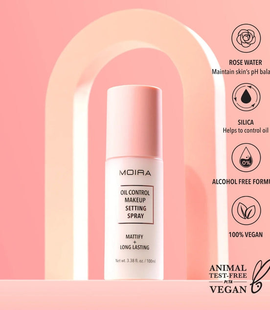 Spray Fijador Maquillaje Oil Control Moira Control Graso Transparente