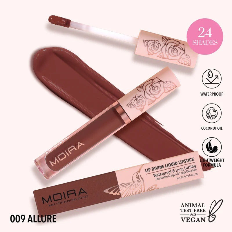 Labial Liquido Moira Lip Divine Larga Duracion 1 Pz 24 Tonos