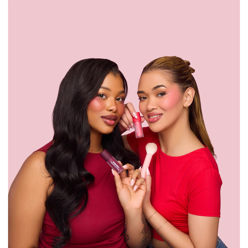 Brocha Doble Para Rubor Liquid Blush Beauty Creations Rosa