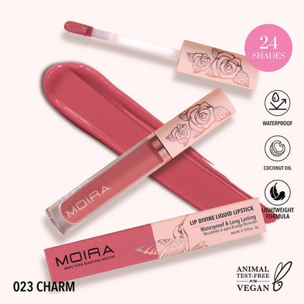 Labial Liquido Moira Lip Divine Larga Duracion 1 Pz 24 Tonos