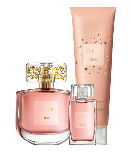 Set 3 Pzs Fleur L'bel Perfume Crema Corporal Y Miniperfume