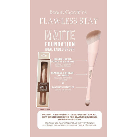 Brocha Dual Para Base Flawless Stay Matte Beauty Creations