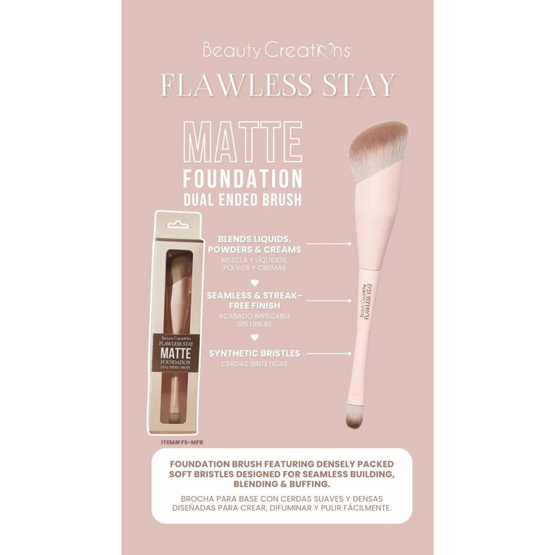 Brocha Dual Para Base Flawless Stay Matte Beauty Creations