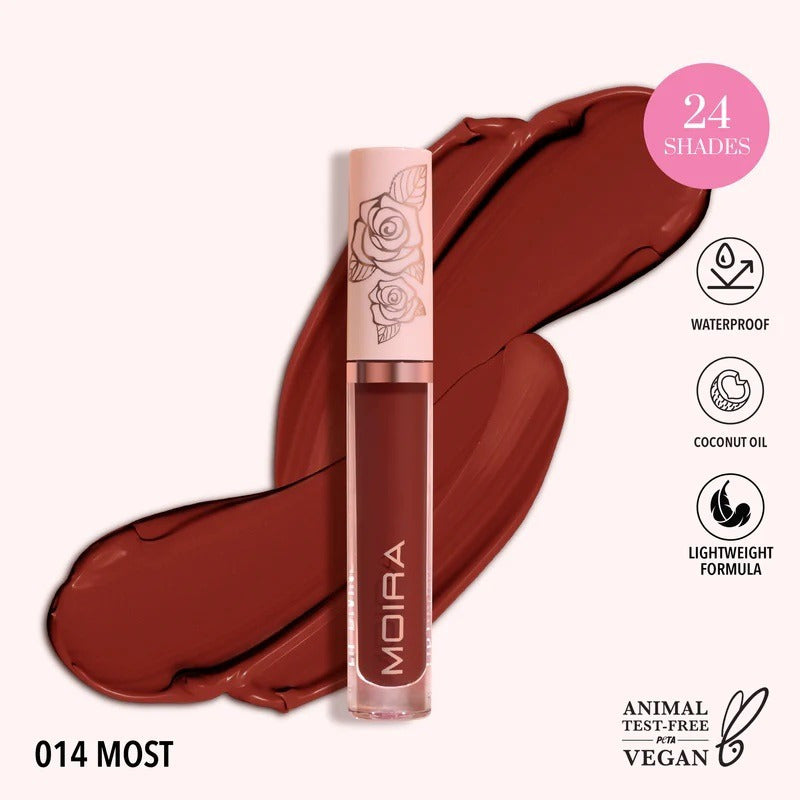 Labial Liquido Moira Lip Divine Larga Duracion 1 Pz 24 Tonos