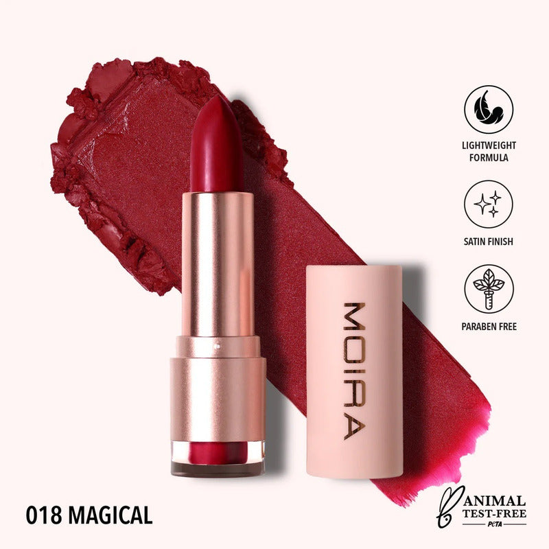 Labial Satinado Goddess Lipstick Moira 1pz 22 Tonos Original