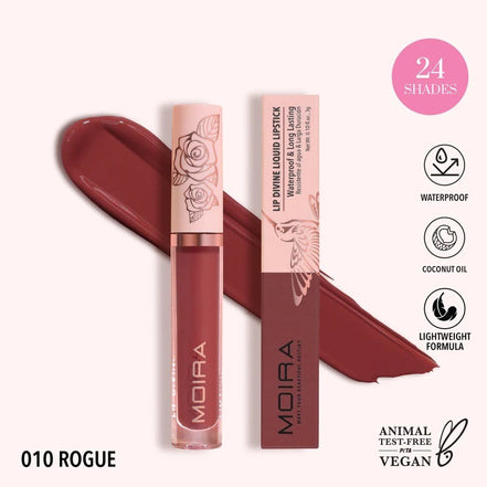 Labial Liquido Moira Lip Divine Larga Duracion 1 Pz 24 Tonos