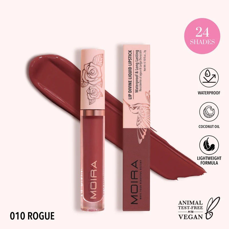 Labial Liquido Moira Lip Divine Larga Duracion 1 Pz 24 Tonos