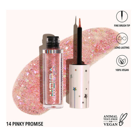 Glitter Glitter Delineador Líquido Moira 1pz, 14 Tonos