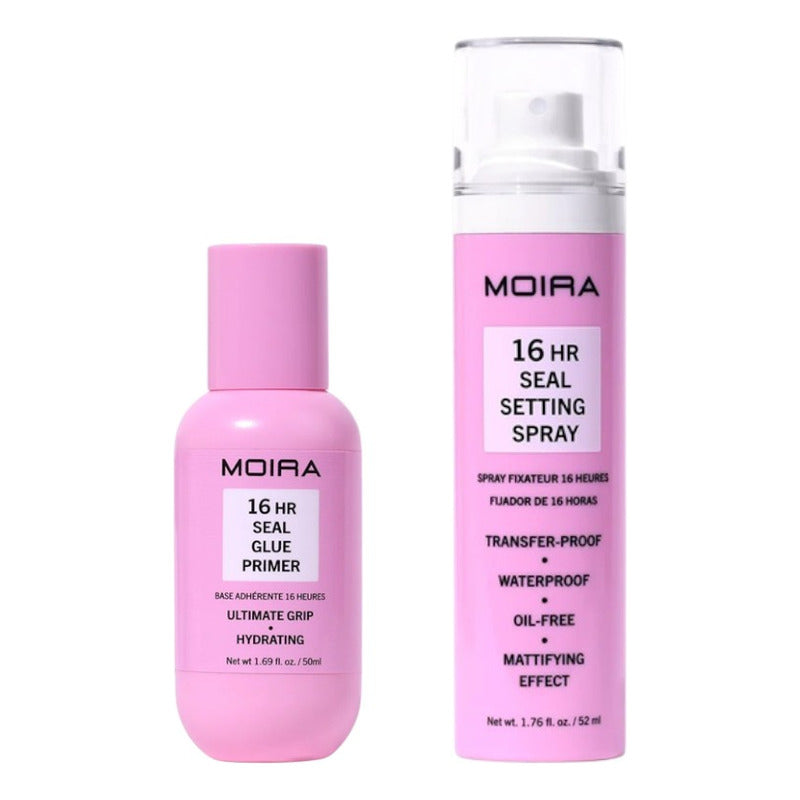 Duo Primer + Spray Fijador Maquillaje 16 Hr Seal Moira 50ml
