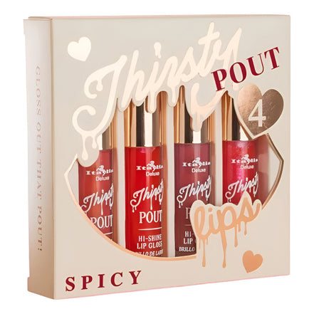 Set Gloss Labiales Thirsty Pout Hi Shine Italia Deluxe 4 Pcs