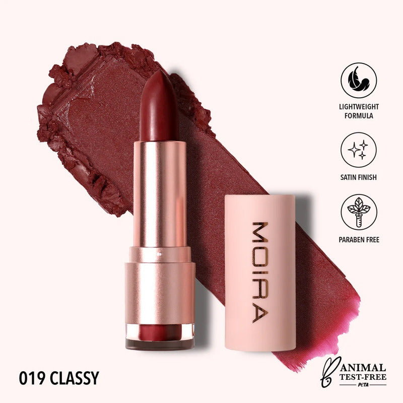 Labial Satinado Goddess Lipstick Moira 1pz 22 Tonos Original