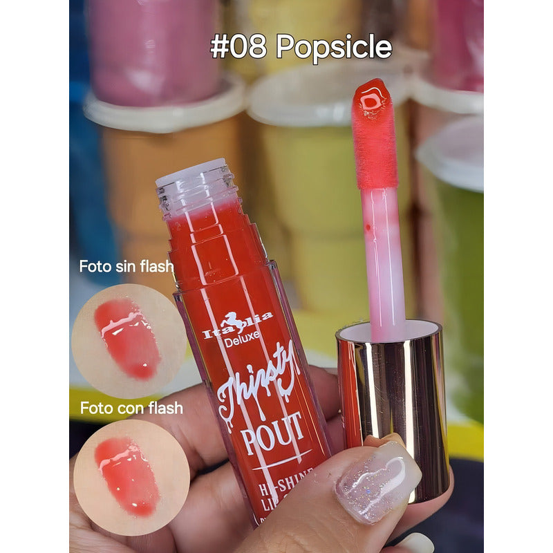 Lip Gloss Thirsty Pout Hi-shine Italia Deluxe Popsicle