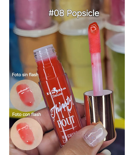Lip Gloss Thirsty Pout Hi-shine Italia Deluxe Popsicle