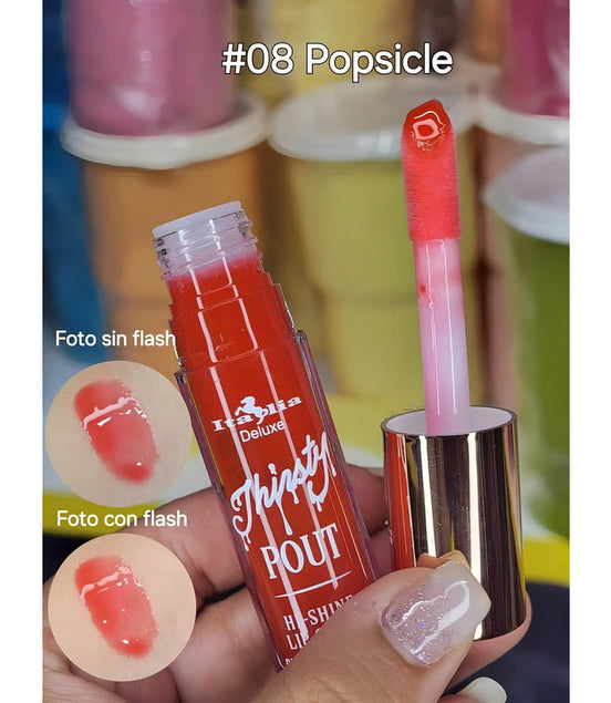 Lip Gloss Thirsty Pout Hi-shine Italia Deluxe Popsicle 08 Popsicle