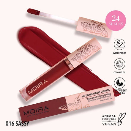 Labial Liquido Moira Lip Divine Larga Duracion 1 Pz 24 Tonos