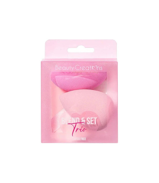 Trio Blend & Set 2 Esponjas + Borla Beauty Creations Rosa Mediana