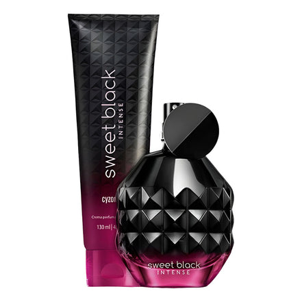 Set 2 Pzs Sweet Black Intense Cyzone Perfume+crema Perfumada
