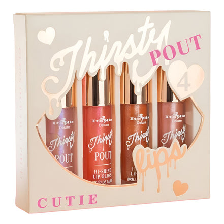 Set Gloss Labiales Thirsty Pout Hi Shine Italia Deluxe 4 Pcs