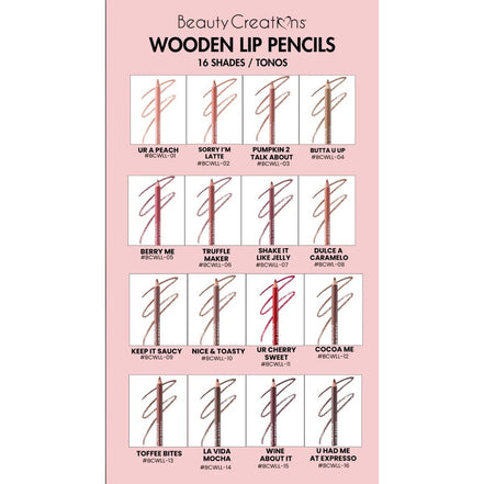 Set Delineadores De Labios Wooden Beauty Creations 12 Tonos